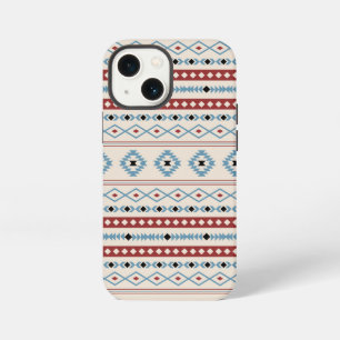 Aztec Blauw Rood Zwart Crème Gemengde Motieven Pat iPhone 13 Mini Hoesje