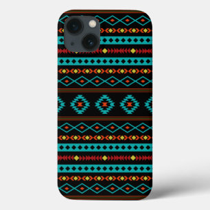 Aztec Blauwgroen Reds Geel zwart, gemengd patroon Case-Mate iPhone Case