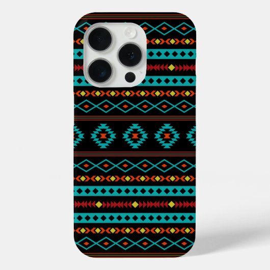 Aztec Blauwgroen Reds Geel zwart, gemengd patroon Case-Mate iPhone Case (Achterkant)