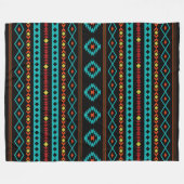 Aztec Blauwgroen Reds Geel zwart, gemengd patroon Fleece Deken (Voorkant (Horizontaal))