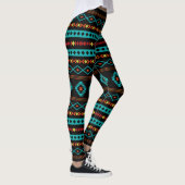 Aztec Blauwgroen Reds Geel zwart, gemengd patroon Leggings (Rechts)