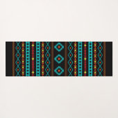 Aztec Blauwgroen Reds Geel zwart, gemengd patroon Yogamat (Achterkant (horizontaal))