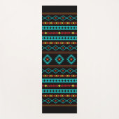 Aztec Blauwgroen Reds Geel zwart, gemengd patroon Yogamat (Voorkant)
