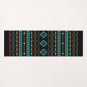 Aztec Blauwgroen Reds Geel zwart, gemengd patroon Yogamat (Voorkant (horizontaal))