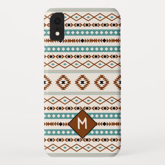 Aztec Blauwgroen Ter Blk Cr gemengd patroon (aange Case-Mate iPhone Case (Achterkant)