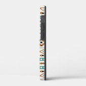 Aztec Blauwgroen Terracotta Black Ca Case-Mate iPhone Case (Achterkant / Links)