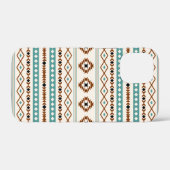 Aztec Blauwgroen Terracotta Black Ca Case-Mate iPhone Case (Achterkant (horizontaal))