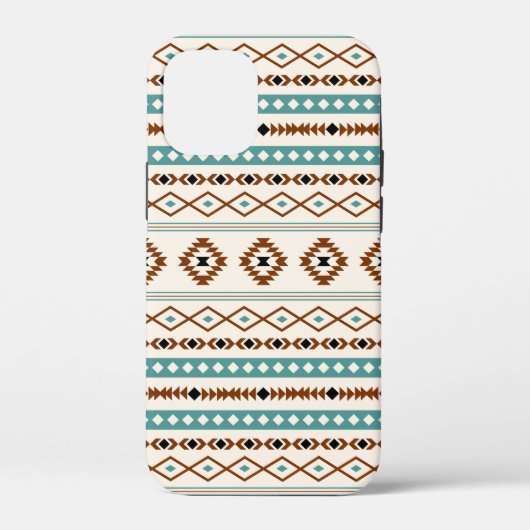 Aztec Blauwgroen Terracotta Black Ca Case-Mate iPhone Case (Achterkant)
