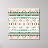 Aztec Blauwgroen Terracotta Black Cream Mixed Patt Canvas Afdruk (Voorkant)