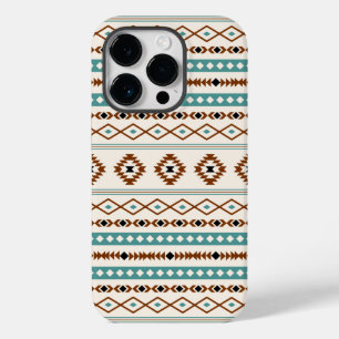 Aztec Blauwgroen Terracotta Black Cream Mixed Patt Case-Mate iPhone 14 Pro Hoesje