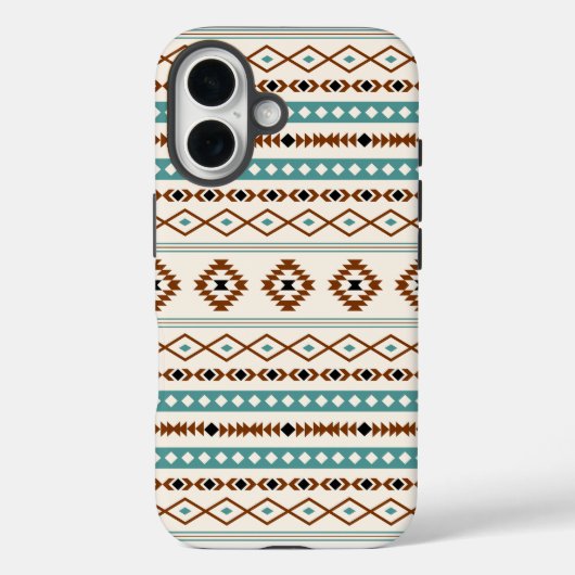 Aztec Blauwgroen Terracotta Black Cream Mixed Patt Case-Mate iPhone Case (Achterkant)