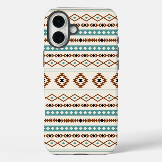 Aztec Blauwgroen Terracotta Black Cream Mixed Patt Case-Mate iPhone Case (Achterkant)