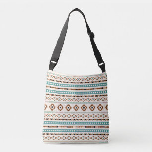 Aztec Blauwgroen Terracotta Black Cream Mixed Patt Crossbody Tas