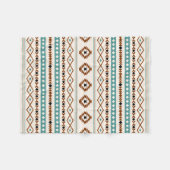 Aztec Blauwgroen Terracotta Black Cream Mixed Patt Fleece Deken (Voorkant (Horizontaal))