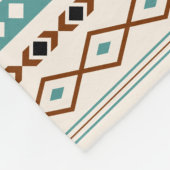 Aztec Blauwgroen Terracotta Black Cream Mixed Patt Fleece Deken (Hoek)