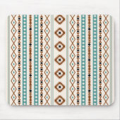 Aztec Blauwgroen Terracotta Blk Cr Mix Motif (V) P Muismat (Voorkant)