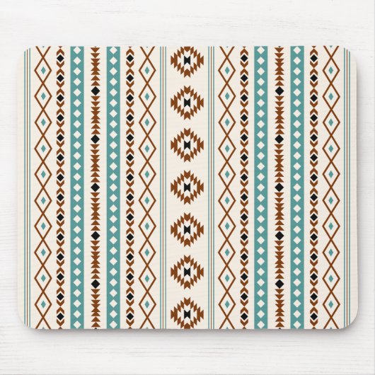 Aztec Blauwgroen Terracotta Blk Cr Mix Motif (V) P Muismat (Voorkant)