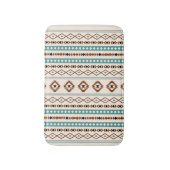 Aztec Blauwgroen Terracotta Blk Crm gemengd motifs Badmat (Voorkant Verticaal)