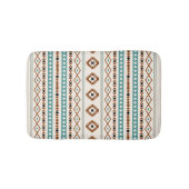 Aztec Blauwgroen Terracotta Blk Crm gemengd motifs Badmat (Voorkant)