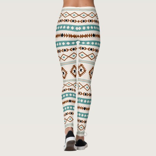 Aztec Blauwgroen Terracotta Blk Crm Mixed Motifs P Leggings (Achterkant)