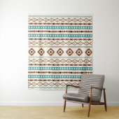 Aztec Blauwgroen Terracotta Blk Crm Mixed Motifs P Wandkleed (In situ)