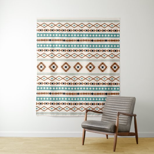 Aztec Blauwgroen Terracotta Blk Crm Mixed Motifs P Wandkleed (In situ)