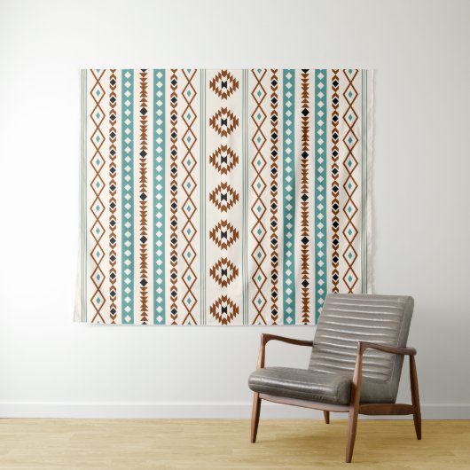 Aztec Blauwgroen Terracotta Blk Crm Mixed Motifs P Wandkleed (In Situ (horizontaal))