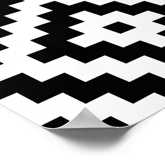 Aztec Block Symbol Big Ptn Black & White II Poster (Hoek)