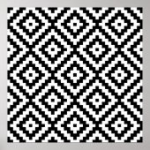 Aztec Block Symbol Big Ptn Black & White II Poster (Voorkant)