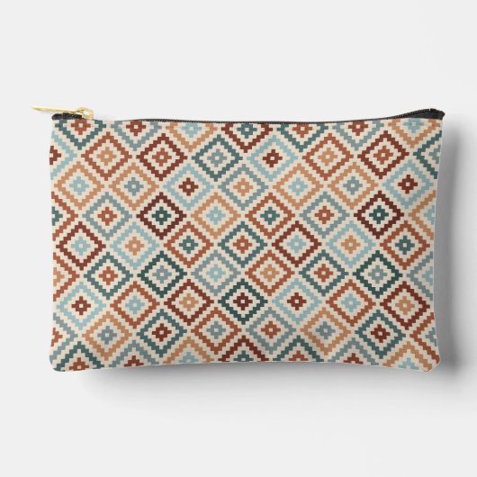 Aztec Block Symbol Pattern Teals CRM Terracotta Etui (Voorkant)