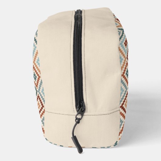 Aztec Block Symbol Pattern Teals CRM Terracotta Toilettasje (Rechts)