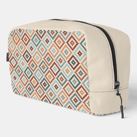 Aztec Block Symbol Pattern Teals CRM Terracotta Toilettasje (Rechterhoek)