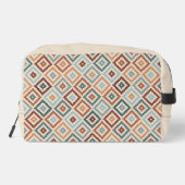 Aztec Block Symbol Pattern Teals CRM Terracotta Toilettasje (Achterkant)