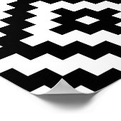 Aztec Blok Symbool Groot PTN Zwart & Wit I Poster (Hoek)