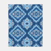 Aztec Blue Knitted Geometric Art Fleece Deken (Voorkant)