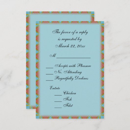 Aztec Blue met Entree Choice RSVP (Voorkant / Achterkant)