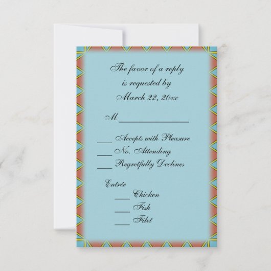 Aztec Blue met Entree Choice RSVP Kaartje (Voorkant)