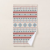 Aztec Blue Red Black Cream Gemengde Motieven Patro Bad Handdoek (Handdoek)