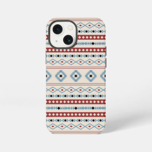 Aztec Blue Red Black Cream Gemengde Motieven Patro iPhone 13 Mini Hoesje