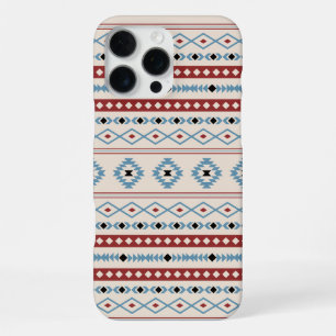 Aztec Blue Red Black Cream Gemengde Motieven Patro iPhone 16 Pro Max Hoesje