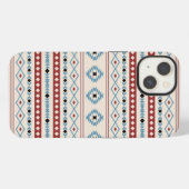 Aztec Blue Red Black Cream Gemengde Motieven Patro iPhone Hoesje (Achterkant horizontaal)