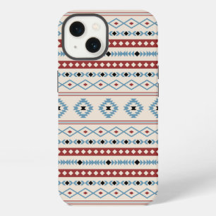 Aztec Blue Red Black Cream Gemengde Motieven Patro iPhone 13 Hoesje