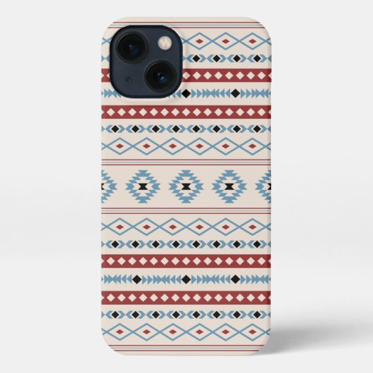 Aztec Blue Red Black Cream Gemengde Motieven Patro iPhone Hoesje (Achterkant)