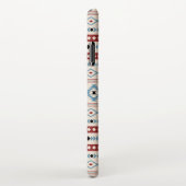 Aztec Blue Red Black Cream Gemengde Motieven Patro iPhone Hoesje (Rechterkant)