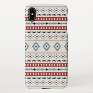 Aztec Blue Red Black Cream Gemengde Motieven Patro iPhone XS Max Hoesje