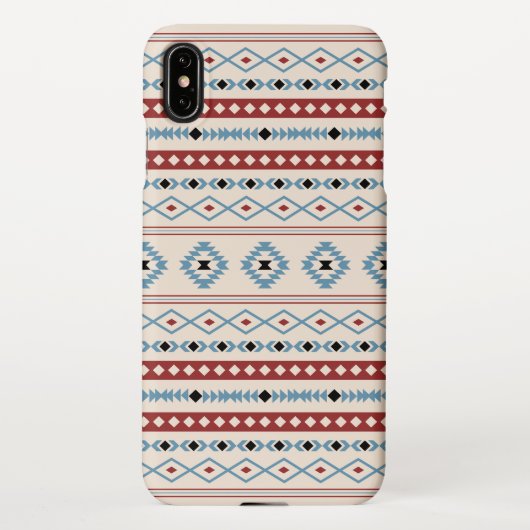 Aztec Blue Red Black Cream Gemengde Motieven Patro iPhone Hoesje (Achterkant)