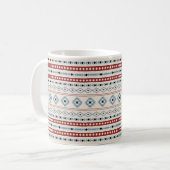 Aztec Blue Red Black Cream Gemengde Motieven Patro Koffiemok (Voorkant links)