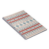 Aztec Blue Red Black Cream Gemengde Motieven Patro Notitieboek (Rechterzijde)