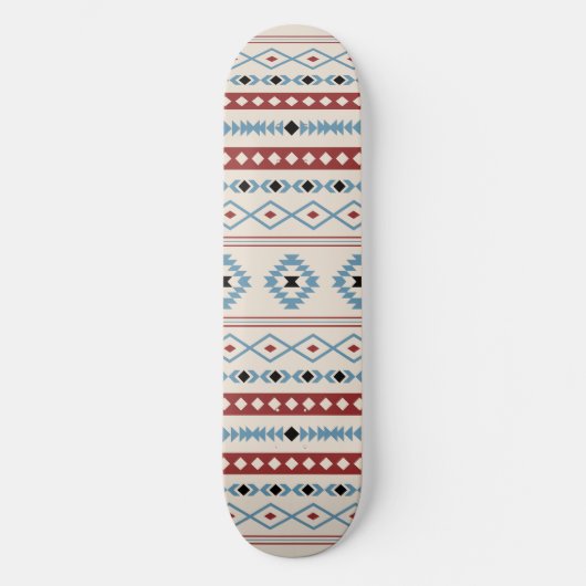 Aztec Blue Red Black Cream Gemengde Motieven Patro Persoonlijk Skateboard (Voorkant)