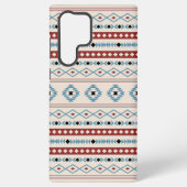 Aztec Blue Red Black Cream Gemengde Motieven Patro Samsung Galaxy Hoesje (Achterkant)